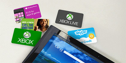 Earn free gift cards when you search the web with Bing.